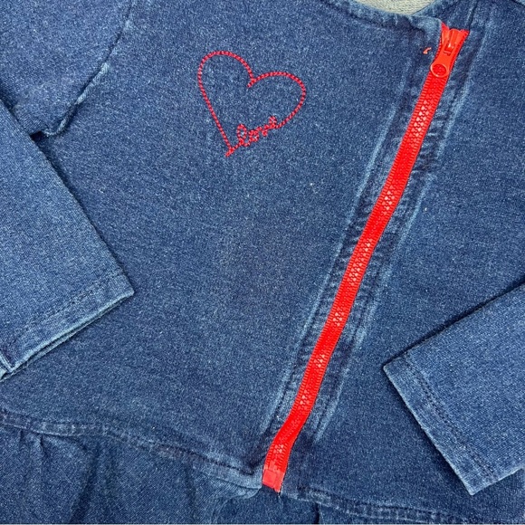 Baby Girls Blue Soft Zippered Peplum Jean Jacket, Size 24M - Picture 6 of 10